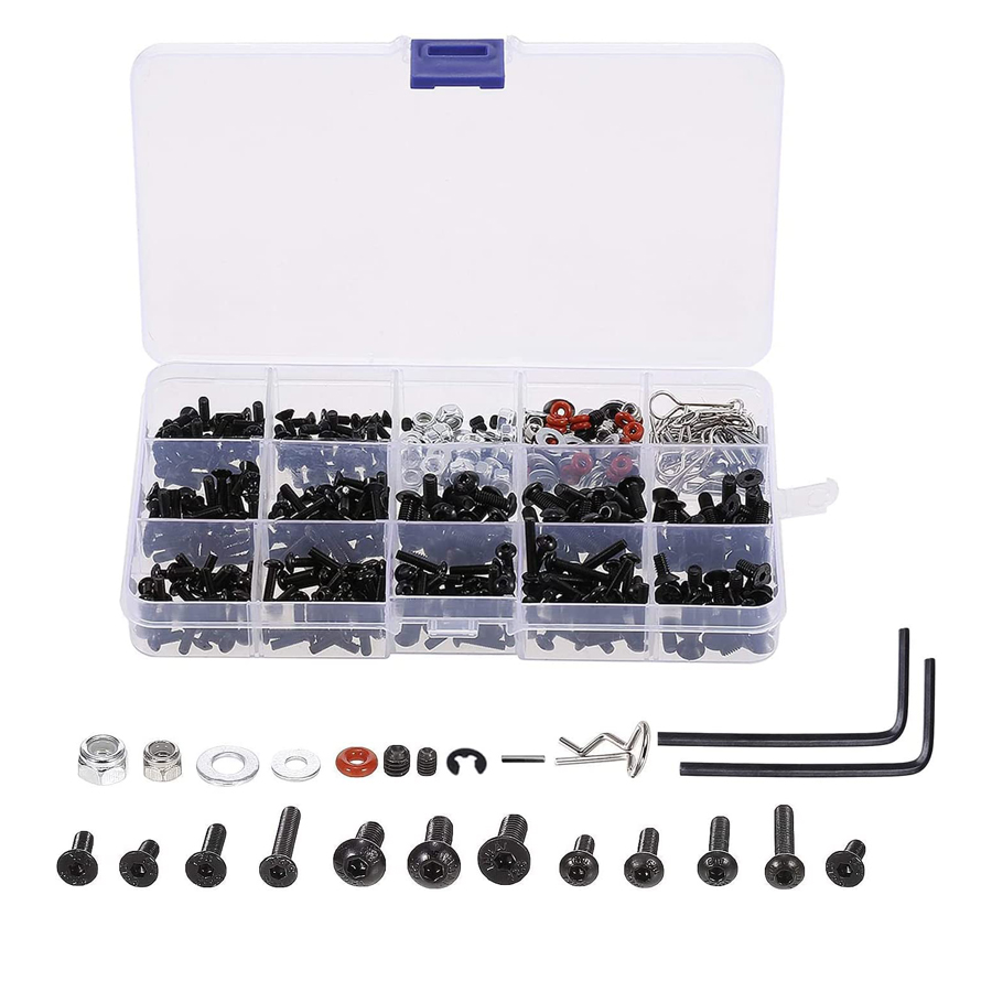 Fpv Drone Tool Kit - 522 個ユニバーサル RC ネジキット部品セットハードウェアファスナートラクサス/Arrma/Redcat/軸/タミヤ/HPI 1/8 1/10
